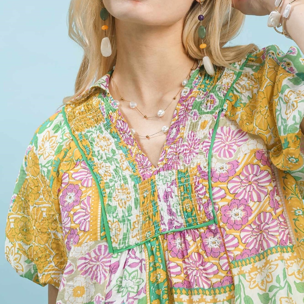Umgee Patchwork Print Dress - Picture 3 of 6
